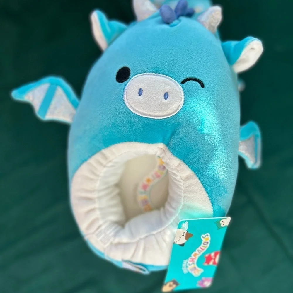 Squishmallows Blue Dragon Plush Pillow